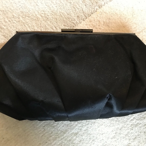 black satin clutch